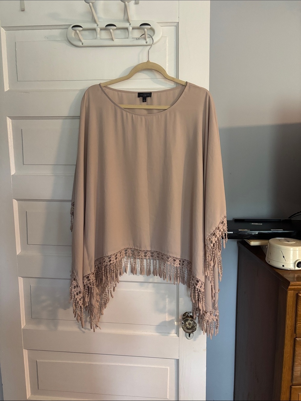 The Limited Taupe Fringe Blouse - Lightweight Women's Top